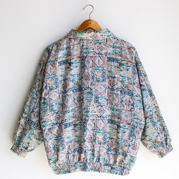 Vintage Silver Abstract Hawaiian Pattern Jacket - Picture 4 of 6